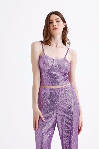 Sense Ліла з паєтками та бантиками - застібка-блискавка ззаду Bst33154