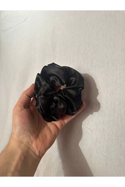 odaburada Black Women's Satin Hair Bagel Rubber Buckle