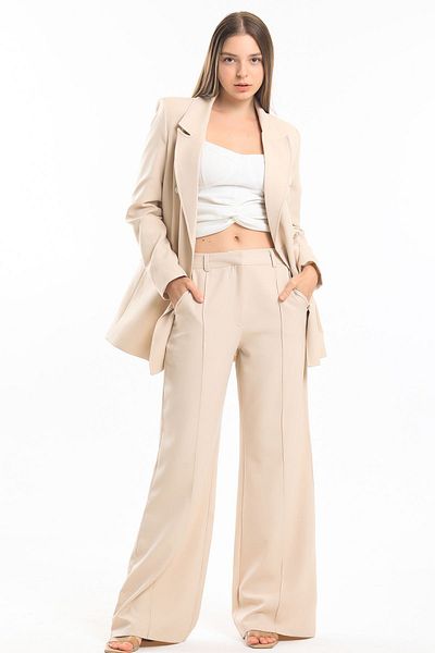 Sense Μπεζ Χρώμα Hürrem Fabric Oversize Blazer - Φόδρα, Ckt34236