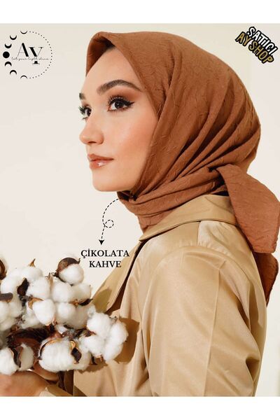 its AY shop وشاح حجاب نسائي من الخيزران باللون البني الشوكولاتة