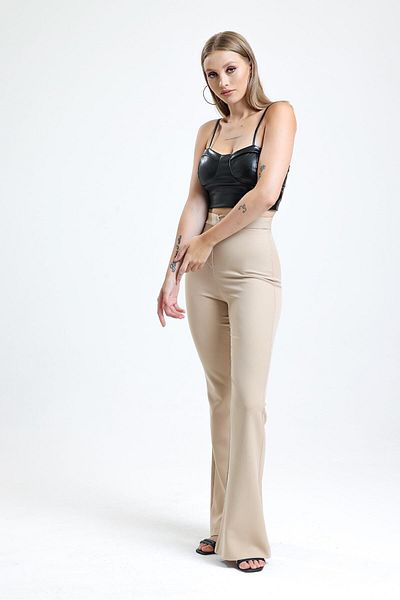 Sense Spanish Leg Hürrem Trousers |   Pnt35010 Stone