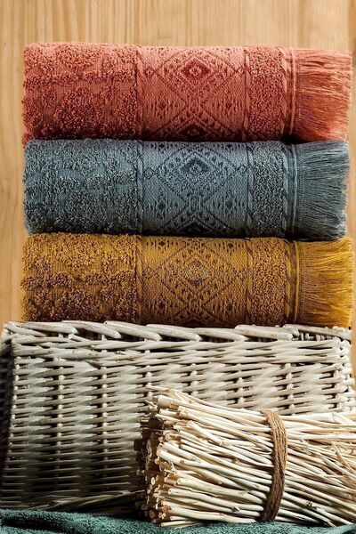 Kardelen 100% pamut puha vízelnyelő természetes 50/90 6 törölköző