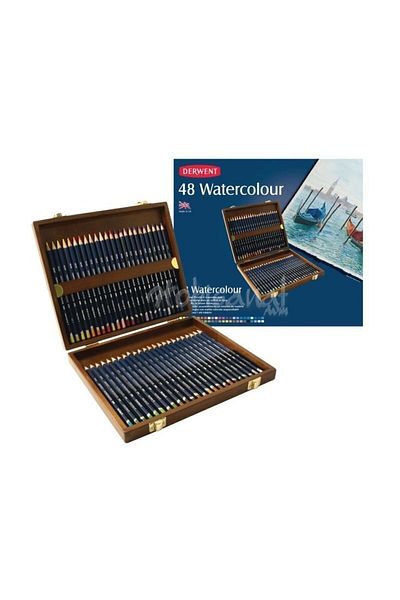 Derwent Watercolour Pencil Water Colour Pencil Set of 48 Wooden Box