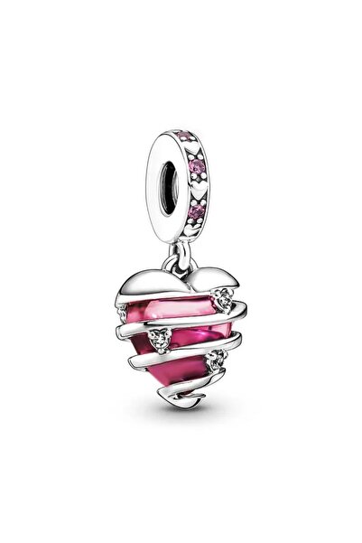 Genel Markalar Sarmal kalp charm pembe | gümüş kaplama