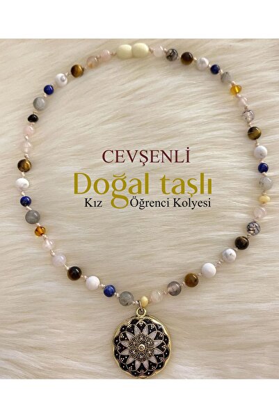 ALYA BUTİK Doğal Taşlı Cevşenli Başarı Kolyesi