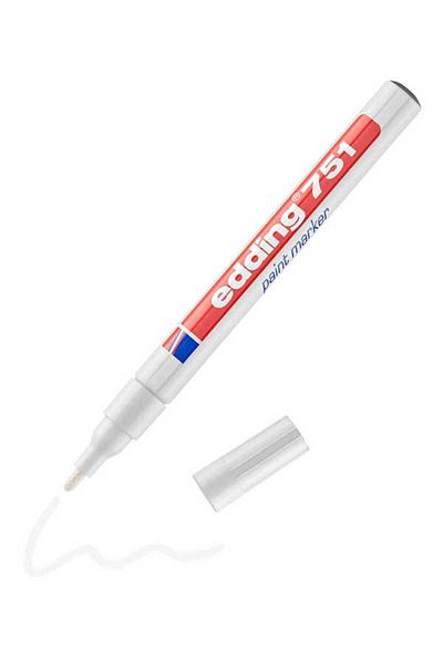 Edding 751 Parlak Boya Kalemi 1-2mm Yuvarlak Uç Beyaz