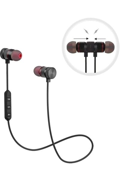 Zineets Mikrofonlu Bluetooth Mıknatıslı Kulaklık Siyah Android Ve Ios Uyumlu ...