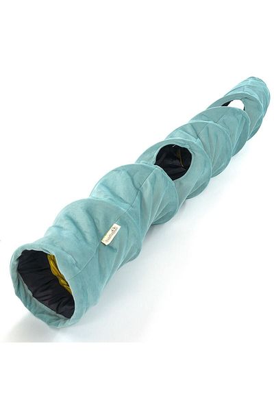 Dilekita Foldable Tall Velvet Cat Tunnel (Baby Blue)