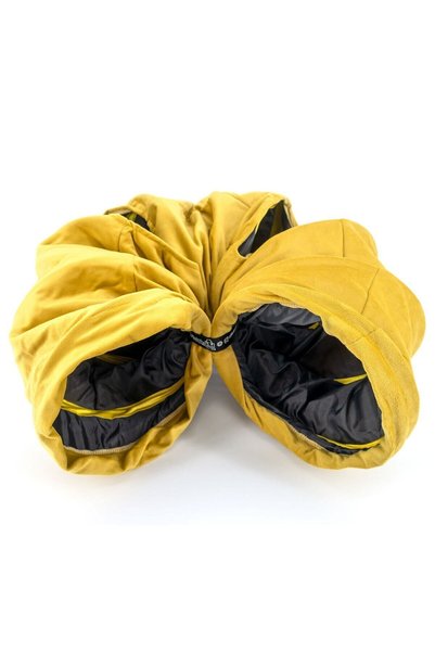 Dilekita Foldable Tall Velvet Cat Tunnel (Yellow)