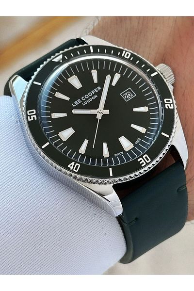 Lee Cooper 5 Atm Waterproof Special Design Men's Leather Cord Wrist Watch