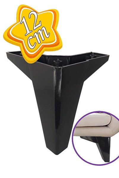 GLASWEN Serdivan 12 cm Siyah Lüx Mobilya Kanepe Sehpa Ünite Koltuk Ayağı Baza...