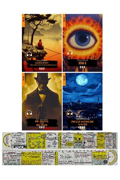 Alfa Yayınları German B1-B2 Level 4 Piece Novel Set + Mat. Teaching Ruler