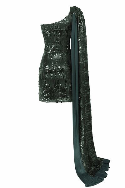 Nur Karaata Moonstone Green Evening Dress