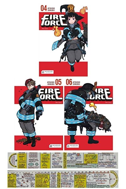Akıl Çelen Kitaplar Fire Force 4-5-6. Ciltler Manga Seti + Mat. Öğreten Cetvel