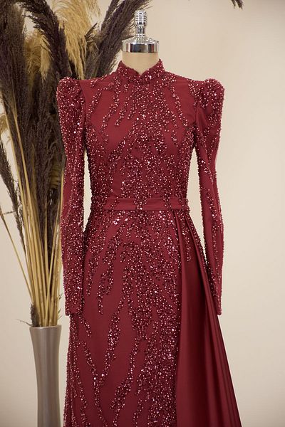 Prive Seçil Bead Embroidered Evening Dress