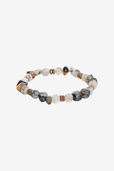 AC&Co / Altınyıldız Classics Men's Ecru Stone Bead Bracelet