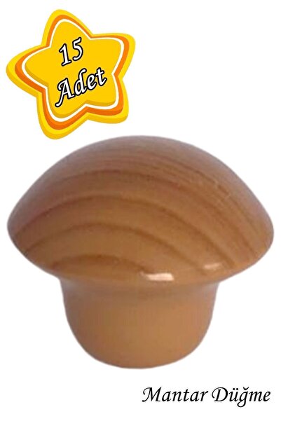 15Pcs Beech Mushroom Button Handle Furniture Drawer Cabinet Door Handle Metal Handle Accessories with Screw