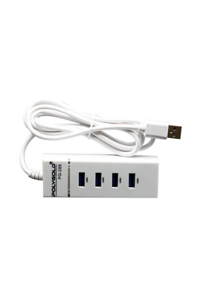 POLYGOLD Usb 3.0 Çoklayıcı 4 Port 1.2 Metre Kablo 2 Tb Usb Hub Pg-288 Beyaz