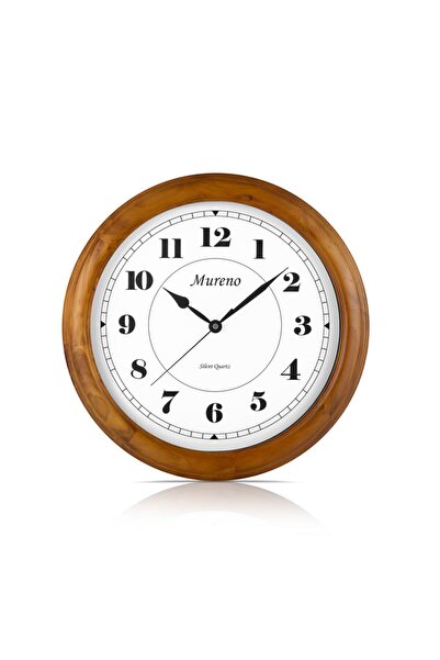 MURENO Masif Ahşap Sessiz Duvar Saati 40cm W2.40.m1