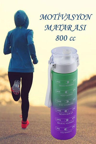 GLASWEN Water Bottle Water Bottle Motivational Water Bottle Without Straw Water Bottle Sports Water Bottle Double Color Leak Proof 800 cc