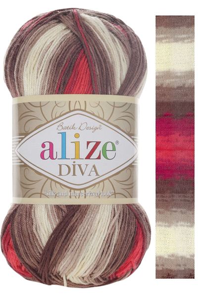 Alize Diva Batik Mercerized Thread Summer Bikini - 5 Pieces Bustier Blouse Knit 4574