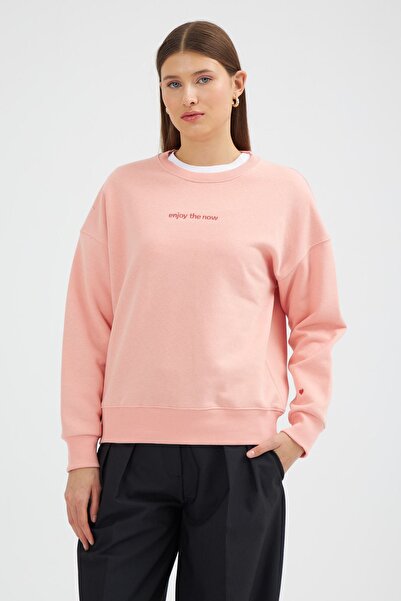 Kadın Basic Sweatshirt - Enjoy The Now temalı 2023531