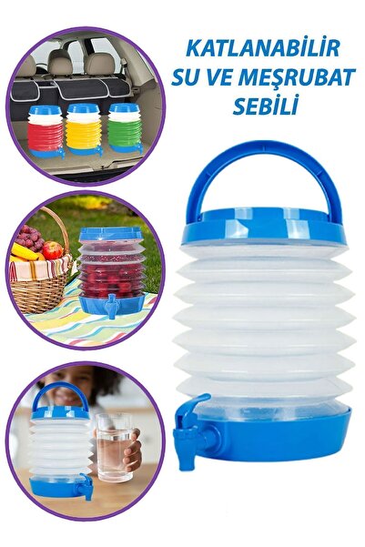 GLASWEN Su Sebili Ayran Meşrubat Içecek Bidonu Sebil Katlanabilir Musluklu Te...