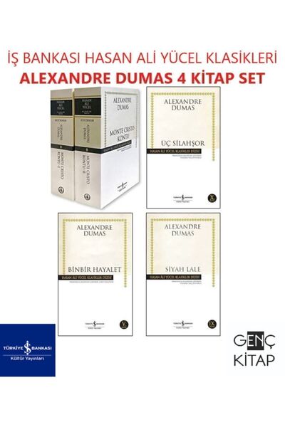 TÜRKİYE İŞ BANKASI KÜLTÜR YAYINLARI Alexandre Dumas 4 Kitap Set