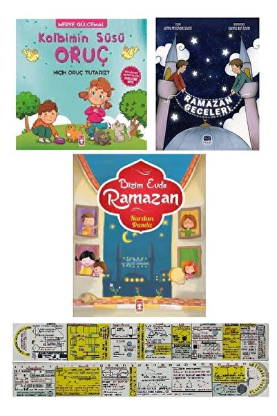 Timaş Çocuk Kalbimin Süsü Oruç+Ramazan Geceleri+Bizim Evde Ramazan 3 Kitap Se...