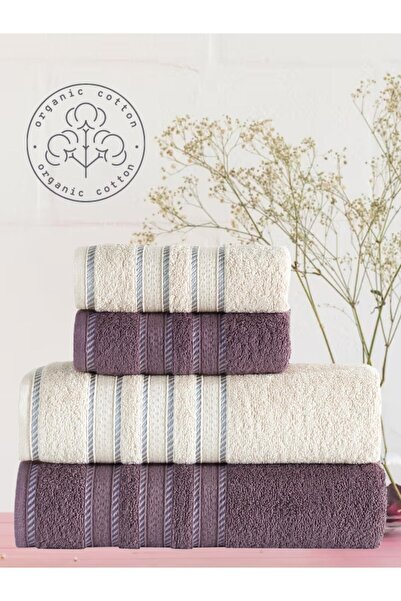 ShineARS Shine 4 Parça Ekstra Yumuşak Banyo Havlu Seti Hamam Takımı 50x90-100...