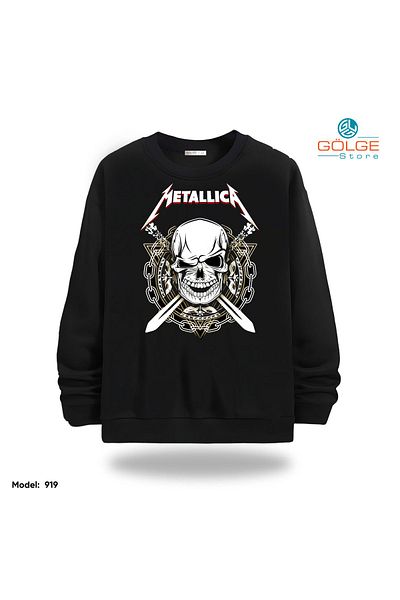Gölge Store Metallica Chest Printed Slimfit Crew Neck 2 Thread Unisex Sweatshirt