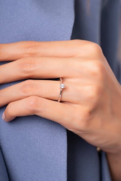 SUNSHINE Euro Star Taşlı 925 Ayar 3.25 Mm Tek Taşlı Yüzük Fy0004