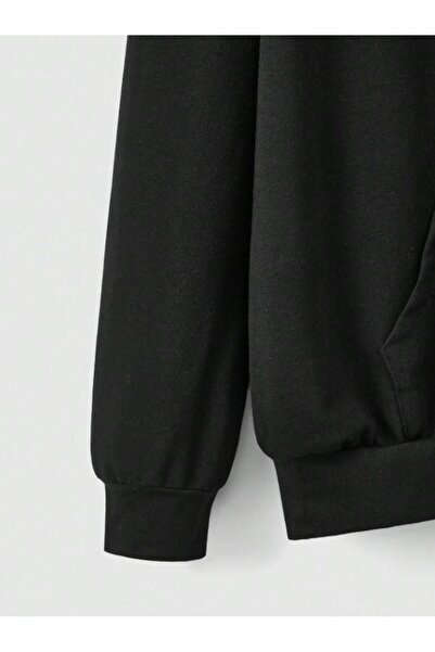 Genel Markalar Y2k  Gothic Heart Baskılı Oversize Fermuarlı Siyah Unisex Kapüşonlu Hırka