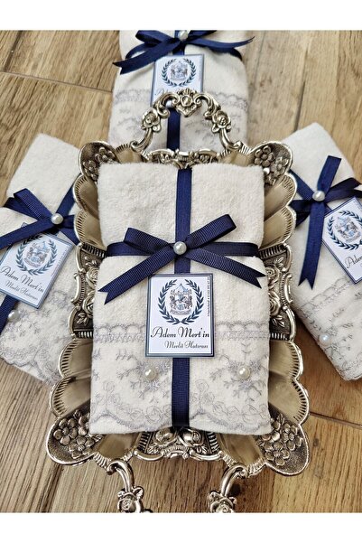 havlu dünyası 12'li Bebek/nişan/söz/düğün/kına/mevlüt/sünnet Hediyelik Dantelli Süslü Mutfak Havlusu (30×50 Cm)