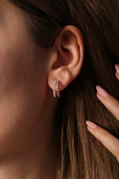 SUNSHINE 925 Ayar Gümüş Zirkon Taşlı Trend Küpe