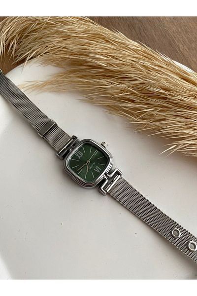 QUARTZ Rubsey Straw Cord Minimal Women's Wristwatch Modern Silver Color Vintage