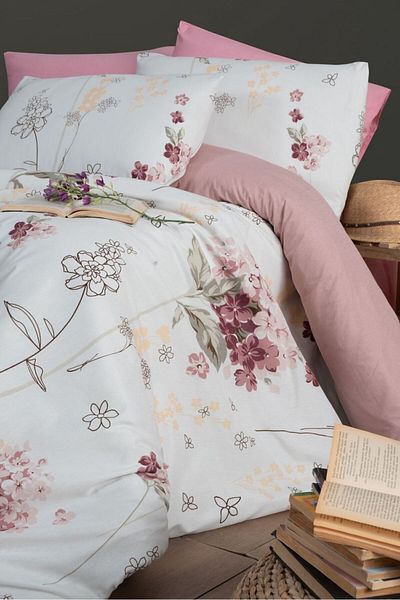 MyStory Home Set cuvertură de pilota dublă cu cearșaf elastic Viola 200x220 cm