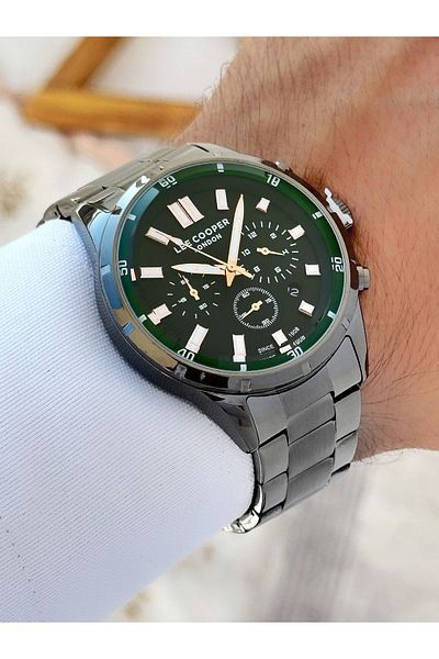 Lee Cooper 5 Atm Waterproof Steel Cord Men's Wrist Watch - Functions Active