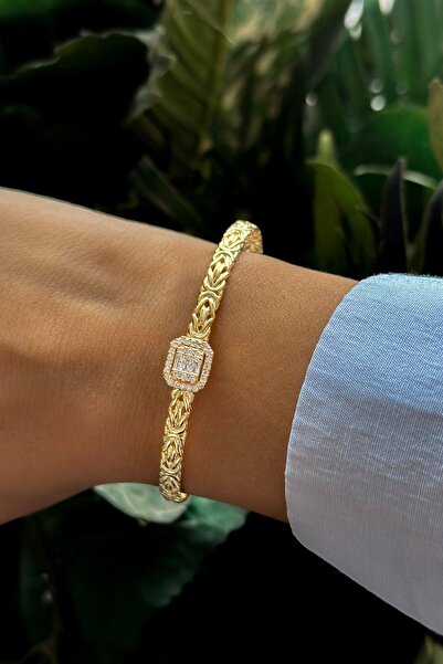 SUNSHINE 925 Ayar Zarif Baget Modeli Ezme Zincirli Gümüş Bilezik