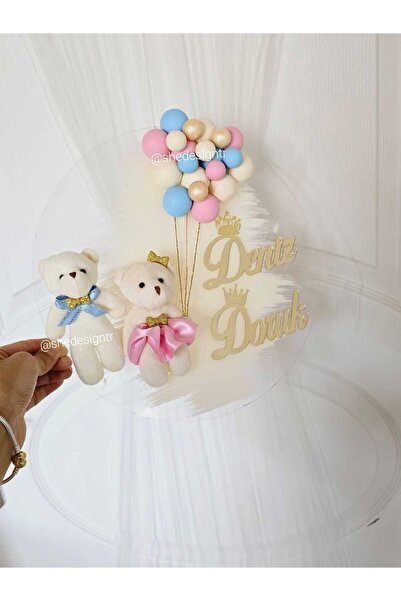 s'he design organizasyon İKİZ BEBEK İSMİNE ÖZEL PLEKSİ KAPI SÜSÜ