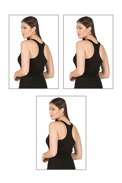 ÖZKAN underwear Özkan 7416 - 3 Pack Women's Single Jersey Flexible Comfortable Sneakers, Thick Straps and Cross Back