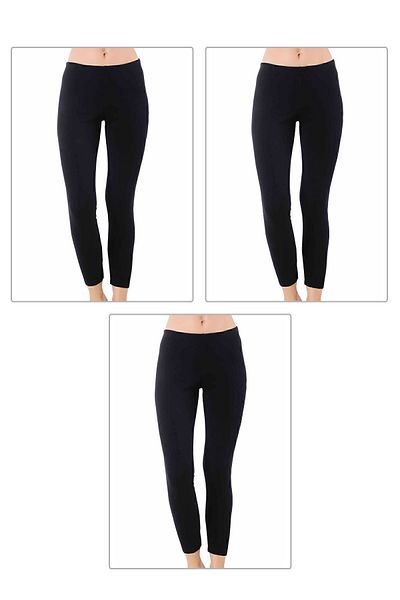 ÖZKAN underwear Özkan 0415 Pachet de 3 colanți lungi uni din lycra din bumbac pentru femei