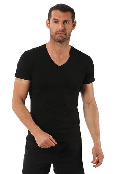 ÖZKAN underwear Özkan 0273 Men's V-Neck Half Sleeve Cotton T-Shirt Undershirt