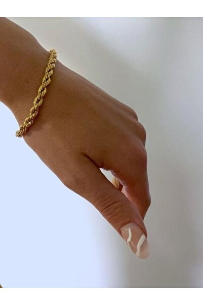 BORENO Burgu Burma Bileklik Çelik Üzeri Altın Kaplama