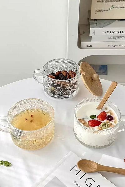 GİLLİ STORE Heat Resistant Vintage Sun Nordic Style Cup Vintage Coffee and Presentation Cup Bowl - 1 Pc