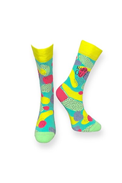 Mevo Flexible and Unisex Cotton Patterned Socks - Single