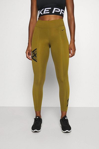 Nike Pro Tight Fit 7/8 Graphic Leggings Green Leggings