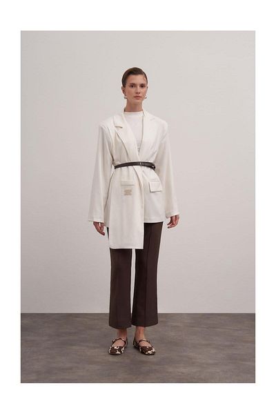 FUSHYA Jachetă Blazer - Detaliată cu centură
