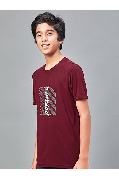 Technosport By Styli تي شيرت مطبوع بقصّة Slim Fit ورقبة دائرية مع Technocool+