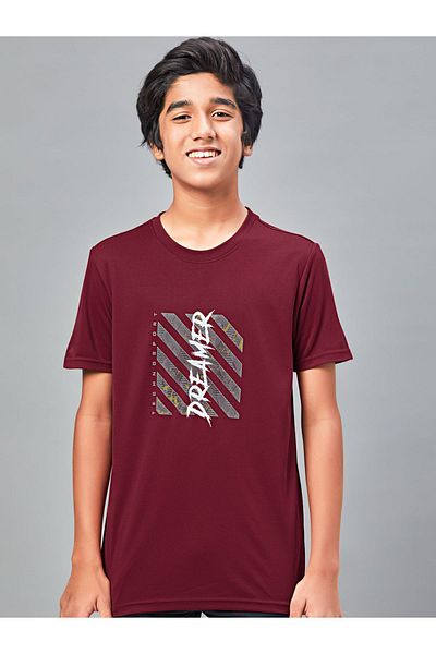 Technosport By Styli تي شيرت مطبوع بقصّة Slim Fit ورقبة دائرية مع Technocool+